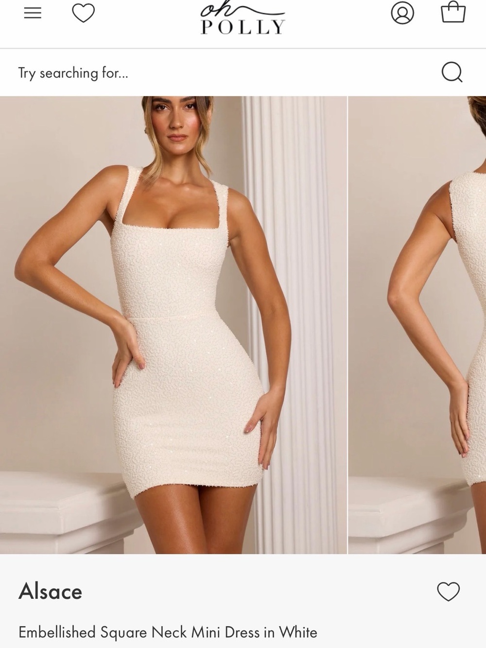 Oh Polly Alsace Embellished Square Neck Mini Dress